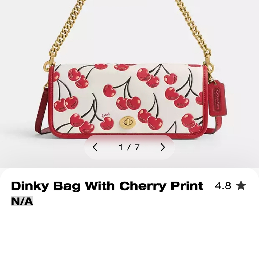 Coach Dinky Bag With Cherry Print - Picture 4 of 4